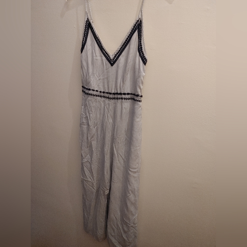 Striped sleeveless jumpsuit